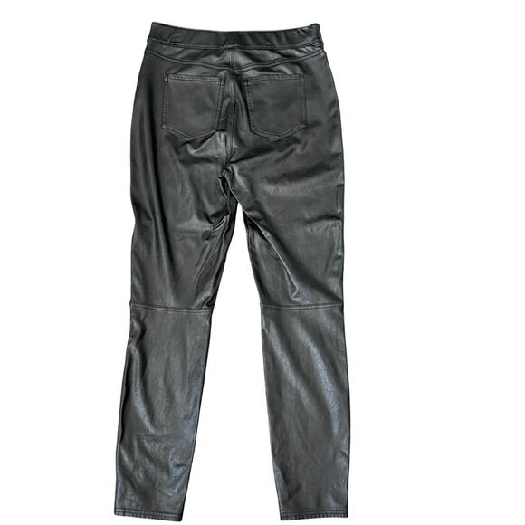 Spanx Faux Leather Pants Black Sz Medium Slim Fit ( FLAW) Office Vixen Shapewear - Picture 3 of 5